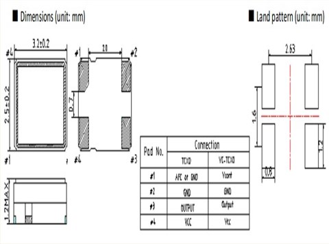 3225mm,BXT-322(V),TCXO,LiHom品牌,蜂窩電話應用晶振 3225mm,BXT-322(V),TCXO,LiHom品牌,蜂窩電話應用晶振