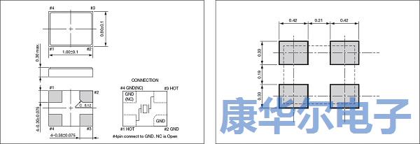 京瓷出產的具備特殊功能的1008mm超小型quartz crystal 京瓷出產的具備特殊功能的1008mm超小型quartz crystal