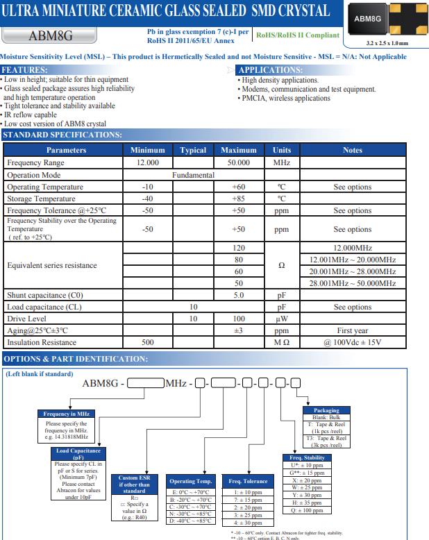 ABM8G-20.000MHZ-B4Y-T 17 ABM8G-20.000MHZ-B4Y-T 17