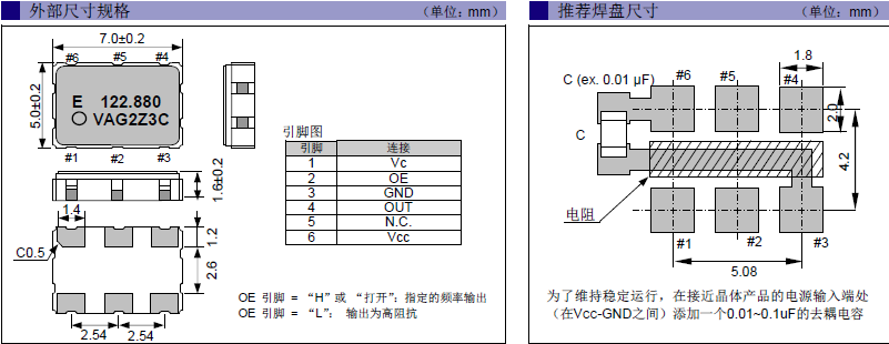 SMD晶振,7050晶振,VG-4501CA晶振 SMD晶振,7050晶振,VG-4501CA晶振