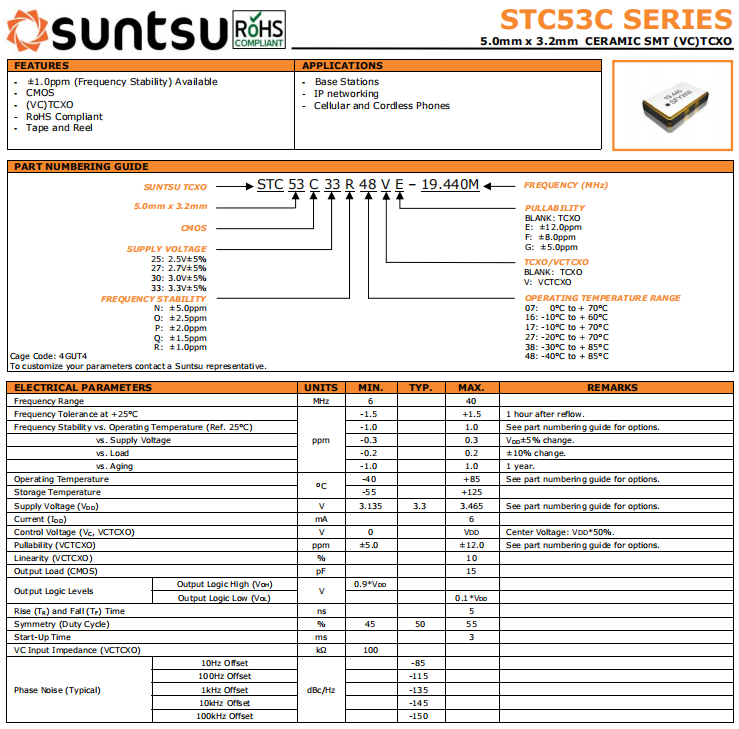 STC53C 5032 TCXO VCTCXO STC53C 5032 TCXO VCTCXO