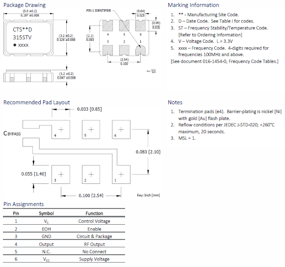 315 5032 VCXO 315 5032 VCXO