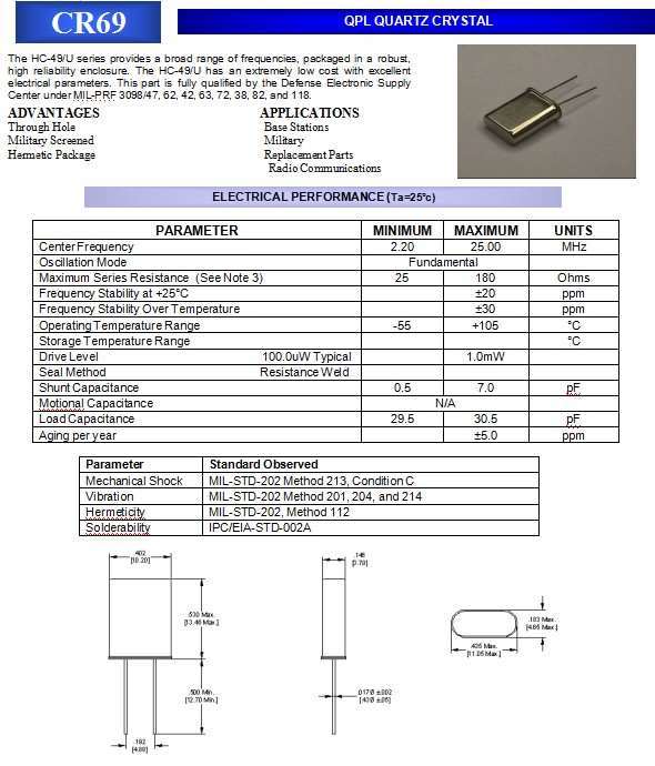 CR69 HC-49-1 CR69 HC-49-1